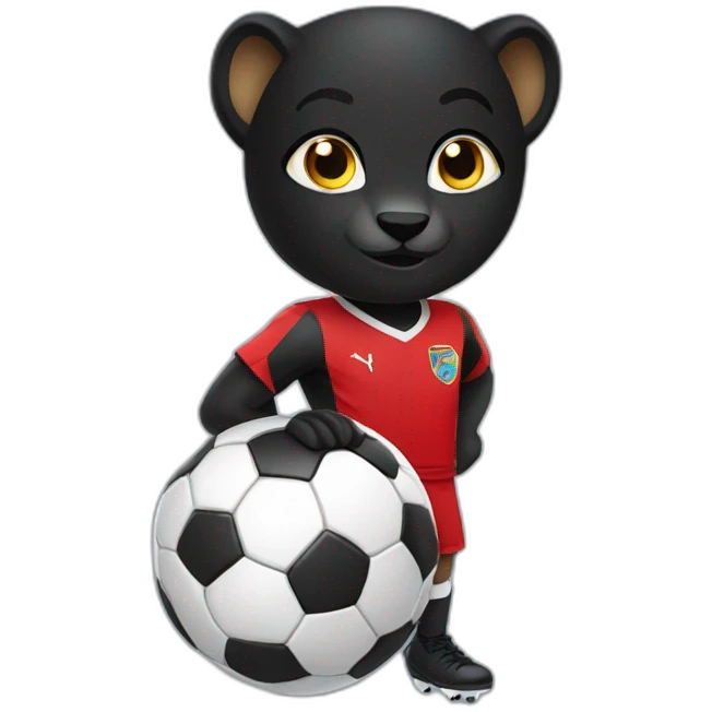 Black Panter (animal) play soccer emoji