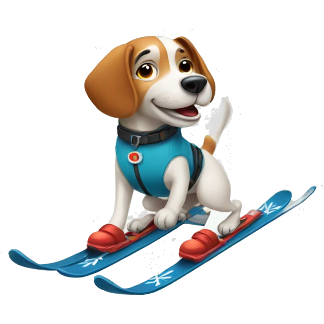 dog skiing emoji