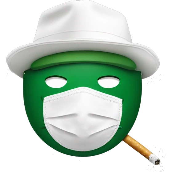 Lacoste smoking friends with white lacoste mask emoji