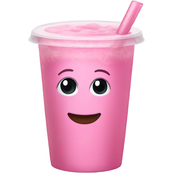 Pink ice coffee emoji