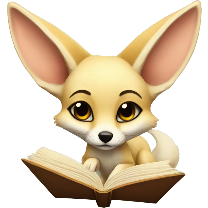 fennec fox with a book emoji