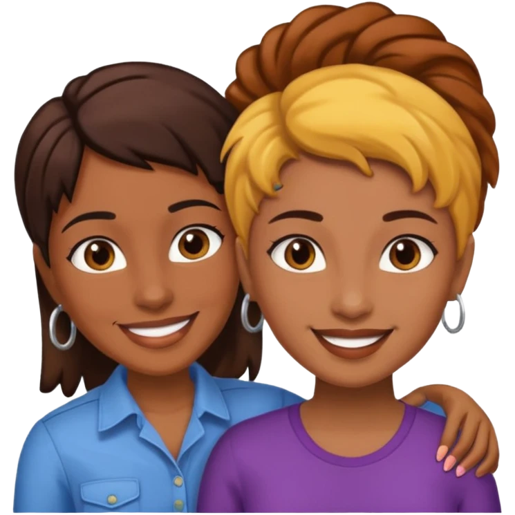 Lesbian emoji Guyanese Masc and mixed fem emoji