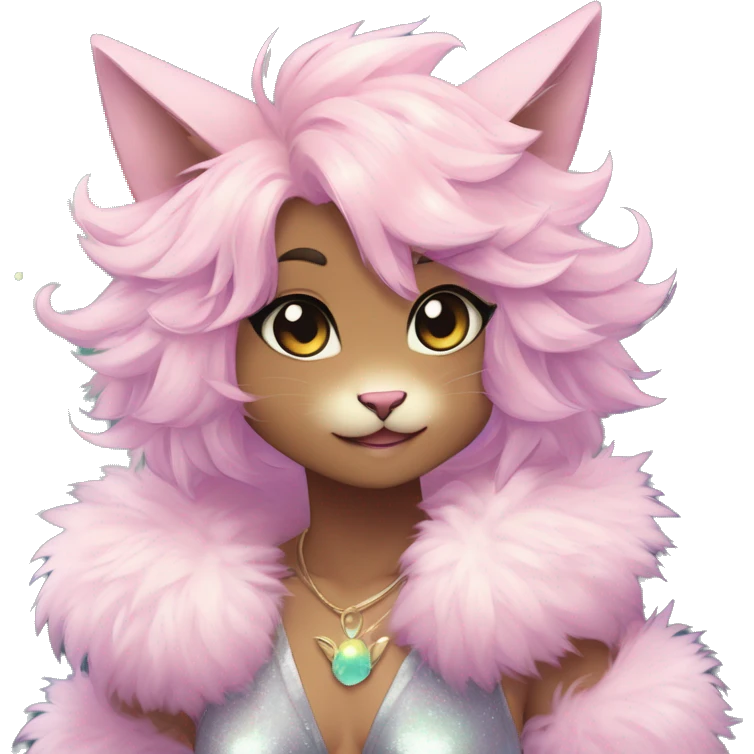 Anthro Cute Fluffy Gorgeous Magical Petite Shiny Colorful Pastel Glitter Sparkle Anime Chibi Fantasy-Animal-Fakémon-Pokémon-Hybrid Fur Sona Aesthetic Trending Style Full Body emoji