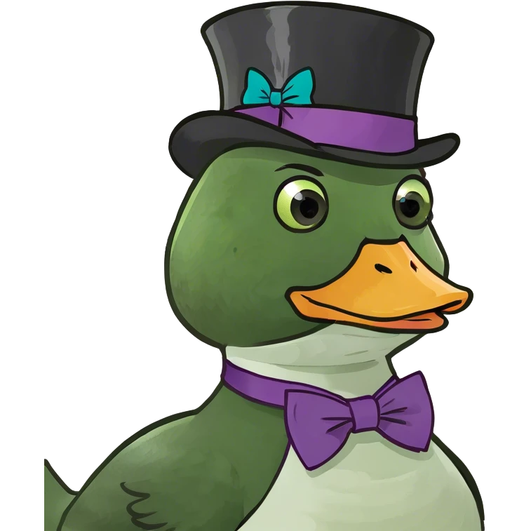 Fancy duck in clothes emoji
