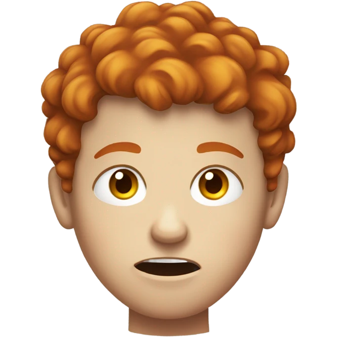a red head boy with short but curly hair who has a ton of freckles and he is angry almost tuning purple emoji