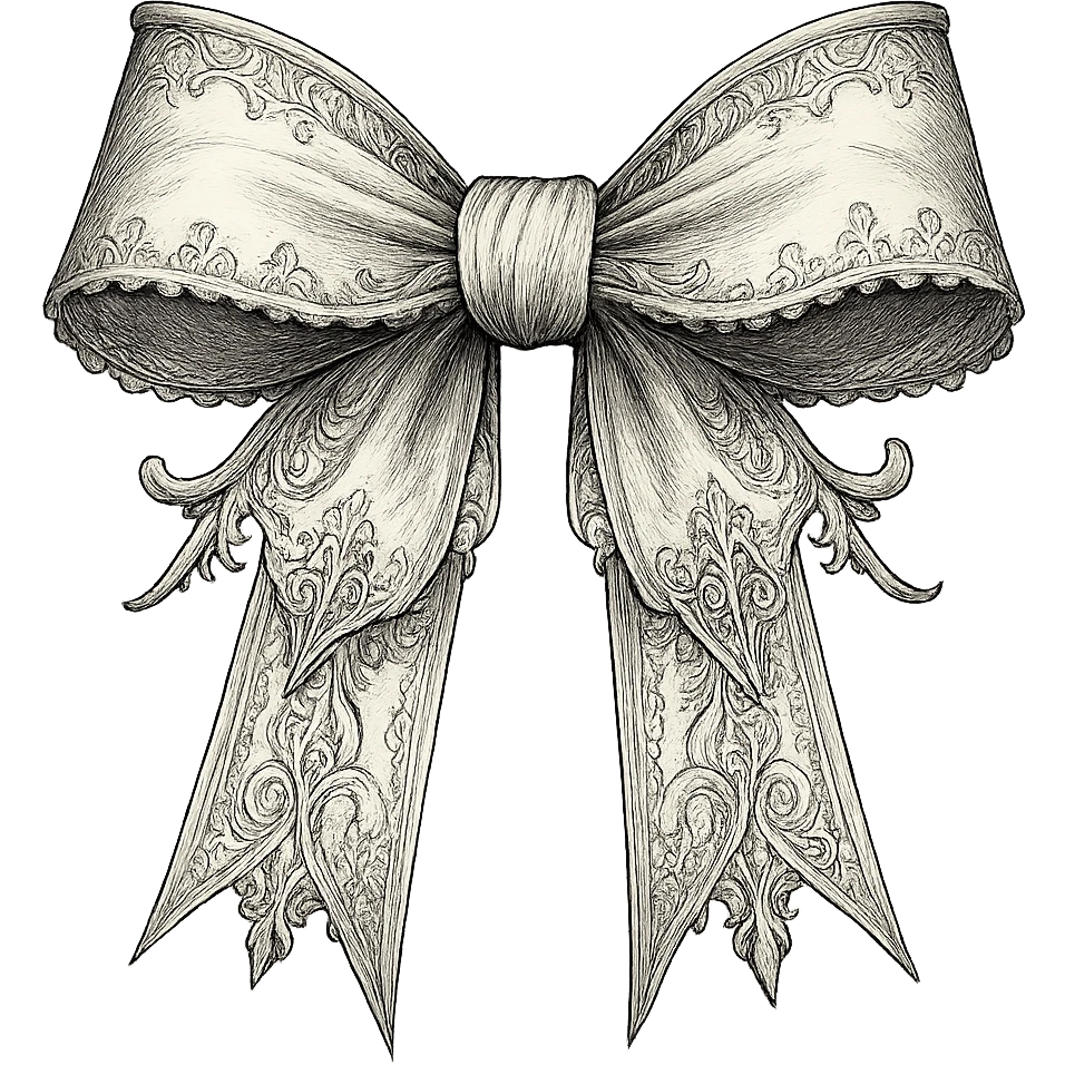 white gothic bow, highly detailed, elegant, no background, transparent background emoji
