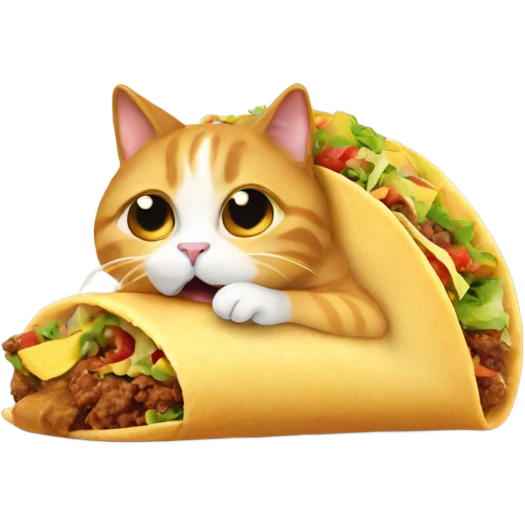 Cat eating a taco emoji