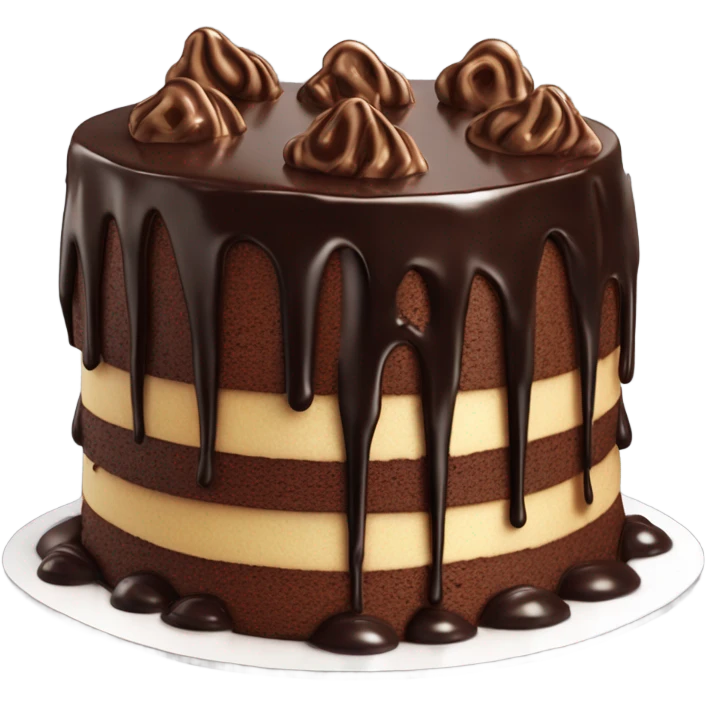 Chocolate cake with dripping chocolate  emoji