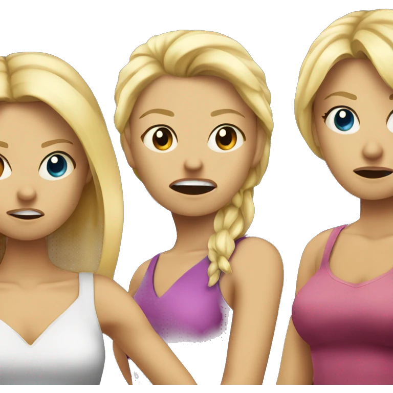 Two blonde Caucasian girls angry at their friend because he didn’t come to the bar emoji