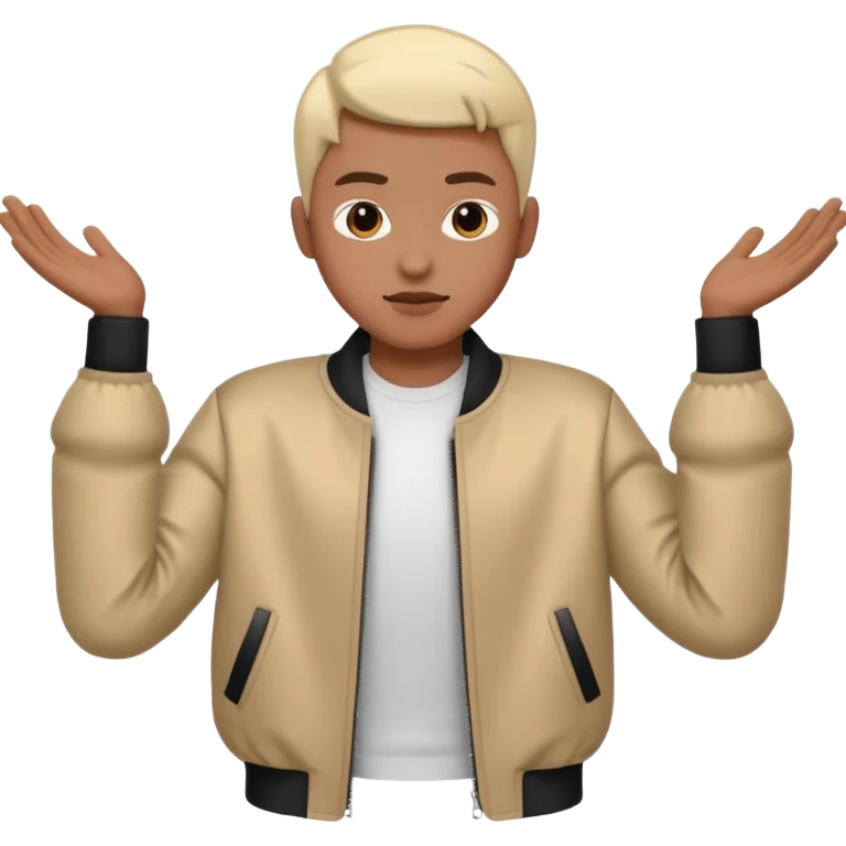 cool person shrug pose emoji