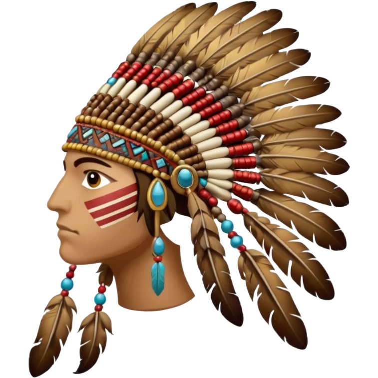 native war bonnet with no face, the feathers must be brownish but the fabric can be colorful emoji