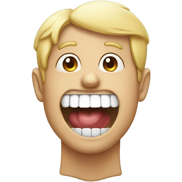 a guy with a 1 tooth in the middle and his gums are in the middle of his mouth emoji