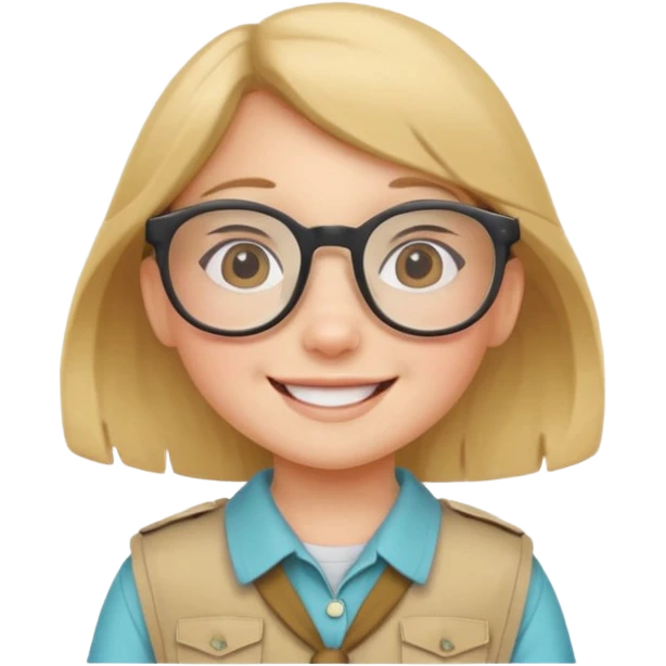 scout girl little with glassess emoji