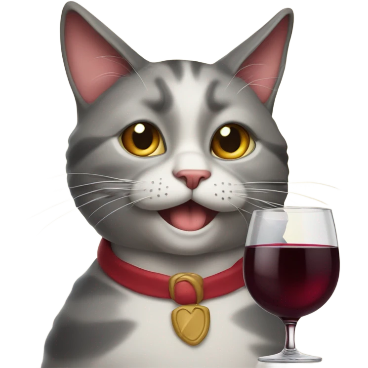 smug looking cat drinking a glass of wine emoji