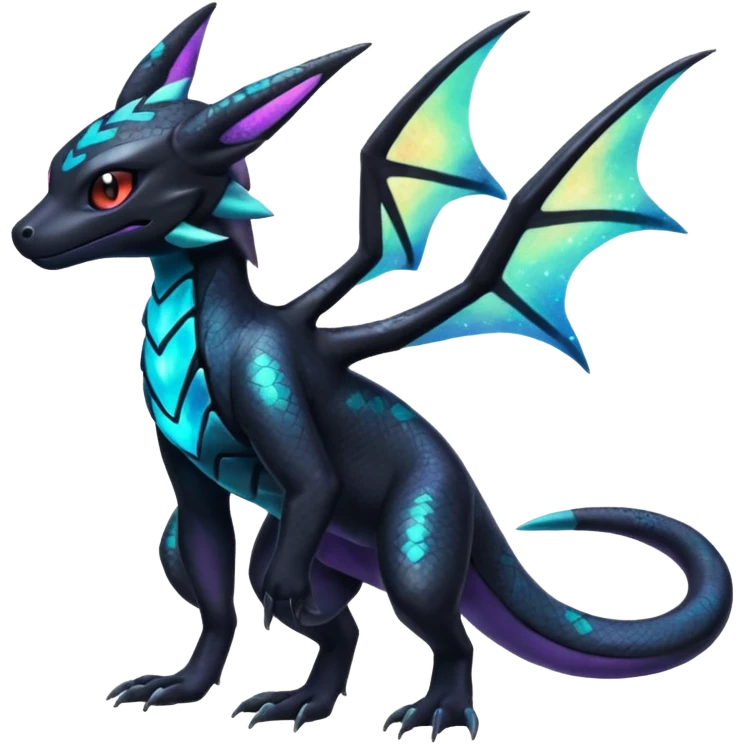 Shiny Nebulae Salandit-Noivern-Umbreon-Hybrid (Full body) emoji