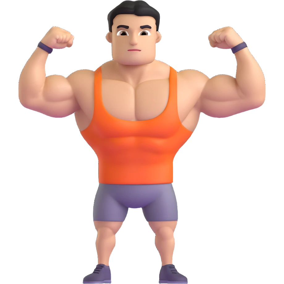 tall athlete flexing muscles emoji