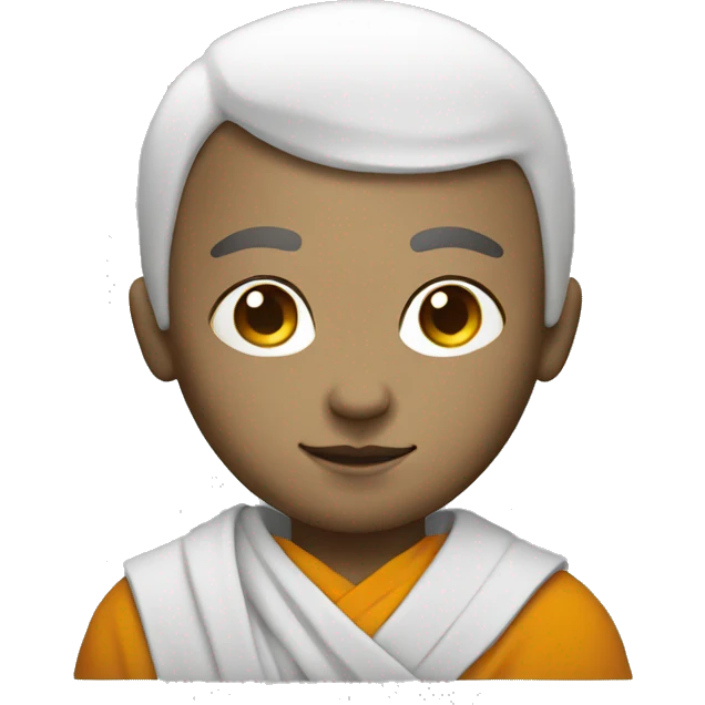 monk in black and white robe with halo emoji