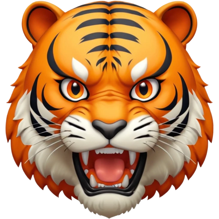 full body of angry tiger with fangs, front face  emoji