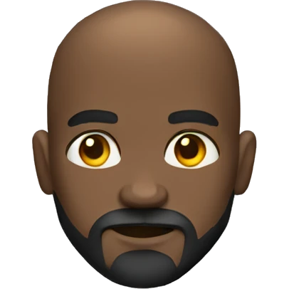 dark-skinned, bearded, bald, boxe emoji