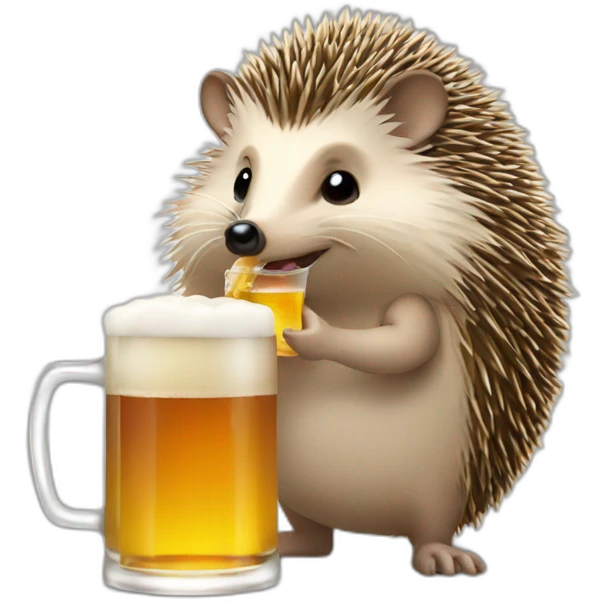 hedgehog drinking beer for bitcoin emoji