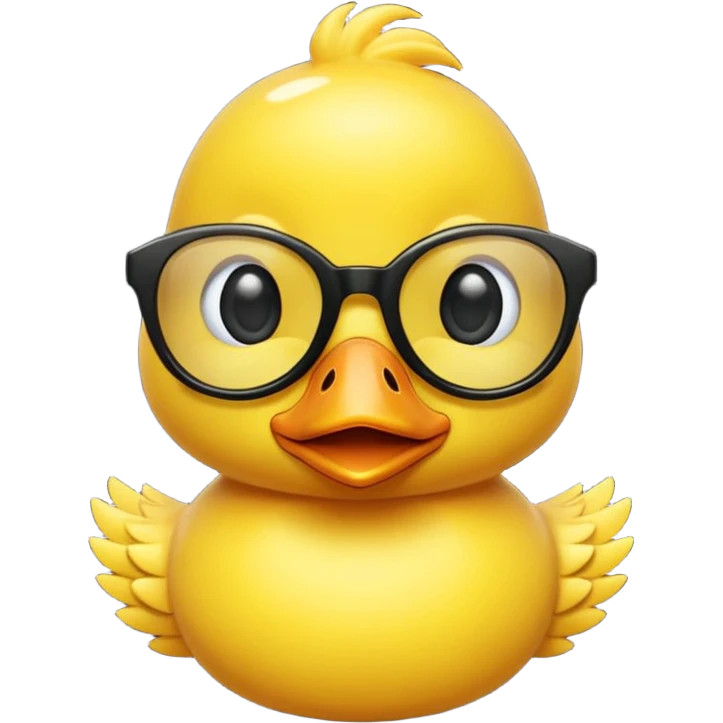 dame un pato amarillo con lentes de sol, lentes negros emoji