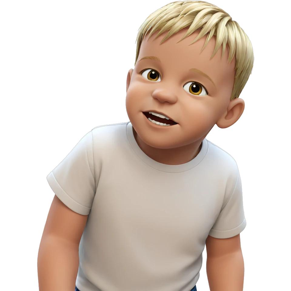 smiling boy in white shirt emoji