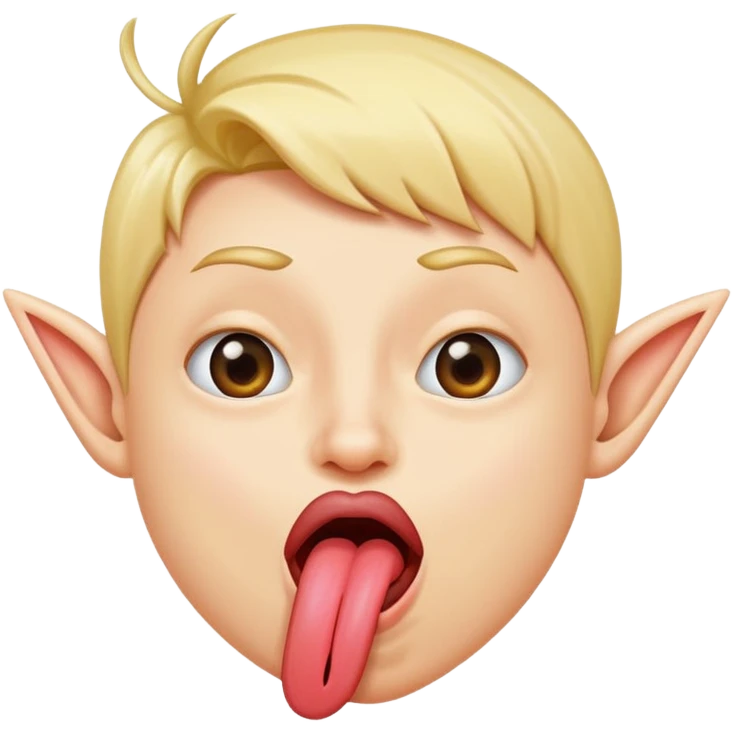 Person sticking out a silly pointed tongue emoji