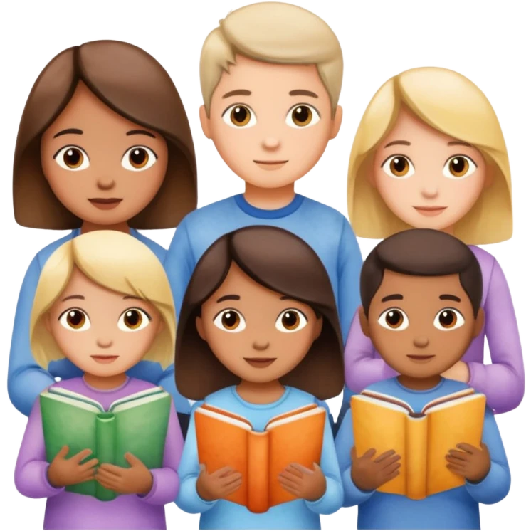 watercolor books and children  emoji