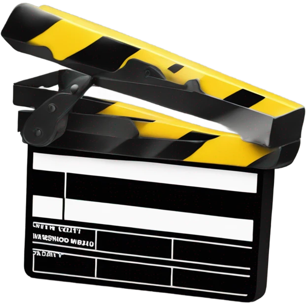 Movie Film clapper in black and yellow emoji
