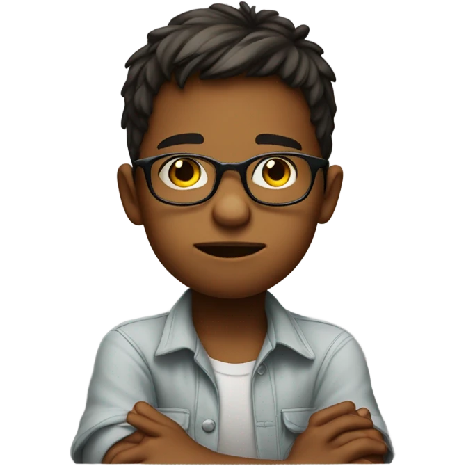 Son wearing glasses being mean  emoji