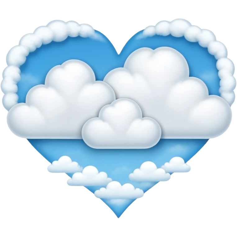 heart shaped clouds emoji