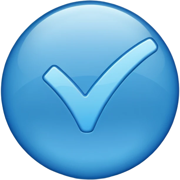 Blue verification checkmark emoji. emoji