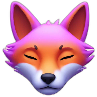 neon fox closed eyes emoji