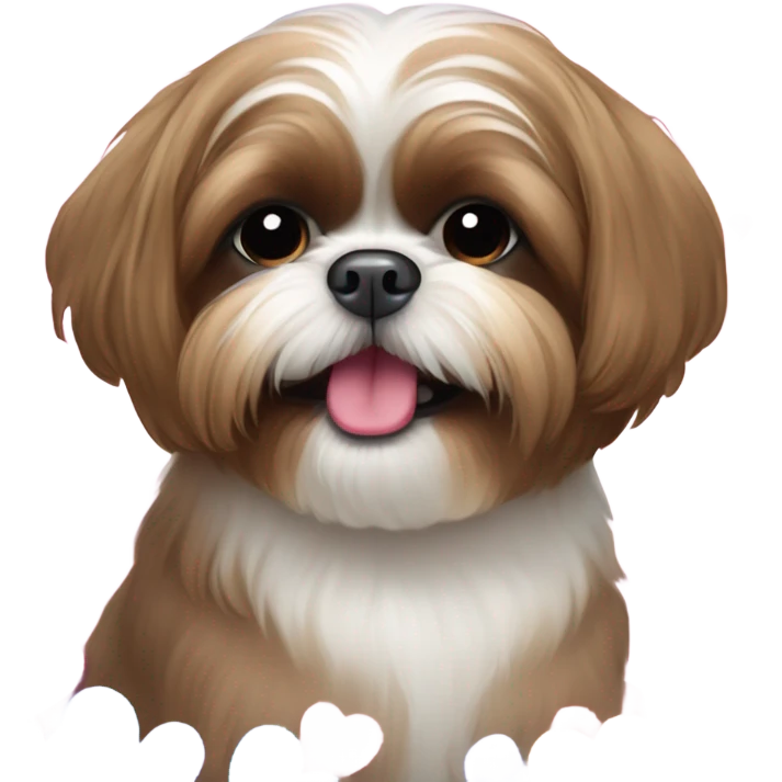 make me a sticker of a brown shih tzu that is in love  emoji