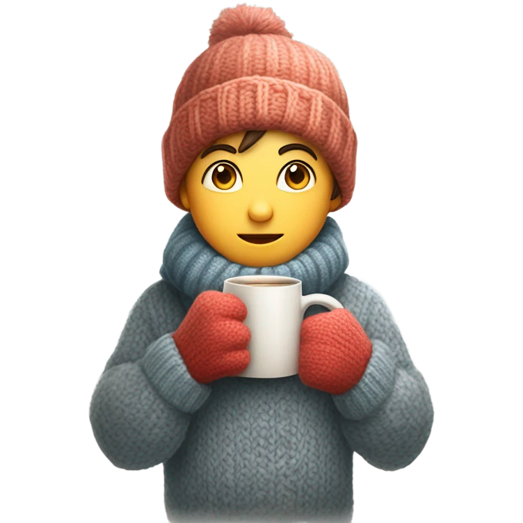 winter boy in cozy attire emoji