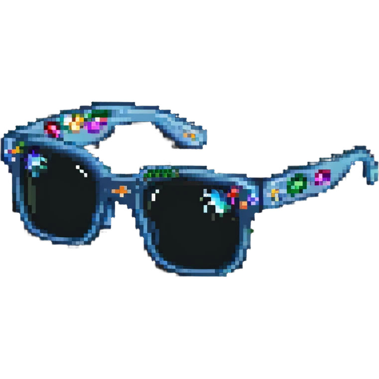 big sunglasses with right side bejewelled emoji