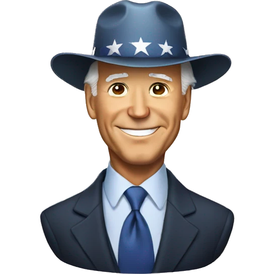 Joe biden wearing a hat emoji