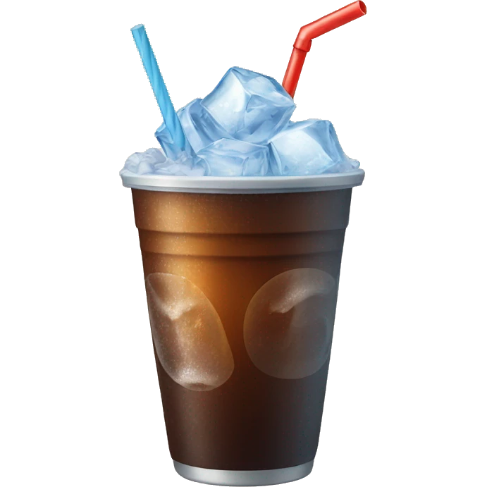 large cup of soda and ice with straw emoji