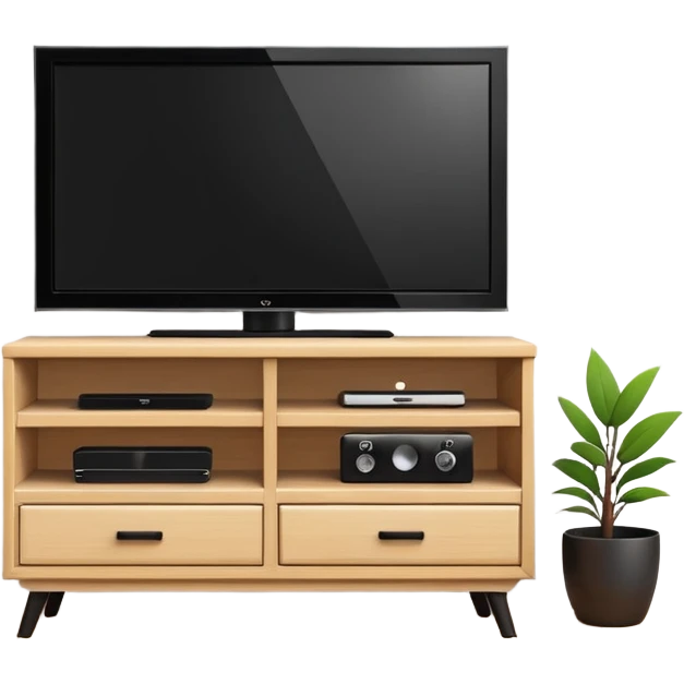 modern tv on a cupboard emoji