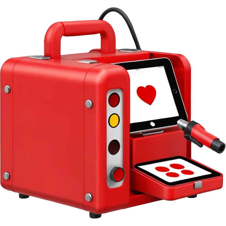 a red portable dot peen marking machine emoji