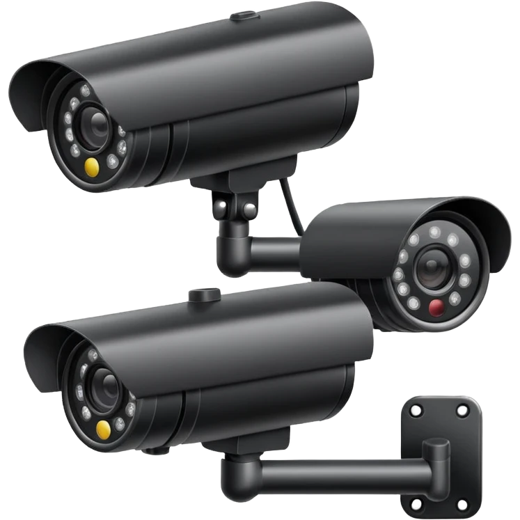 Three cctv cameras together  emoji