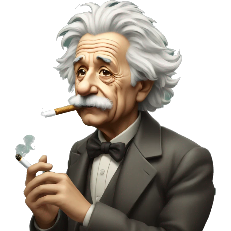 Albert Einstein smoking emoji