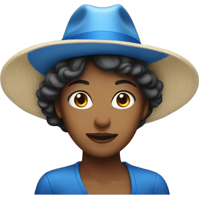 woman with blue hat emoji