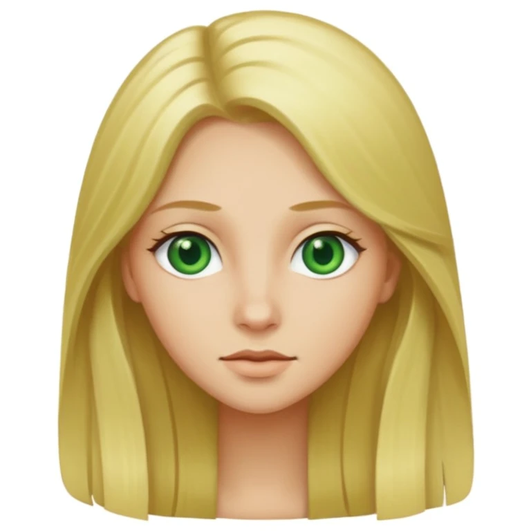Long blonde hair with green eyes emoji