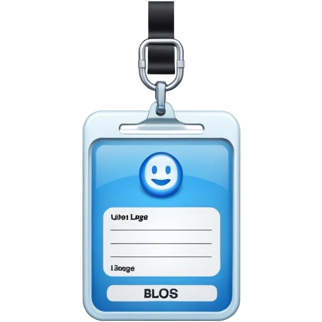 ID badge blue emoji