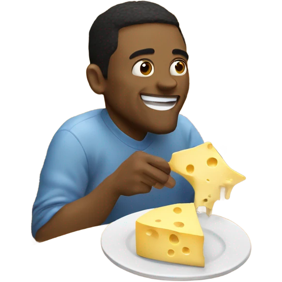 My friend Bobby eating cheese emoji