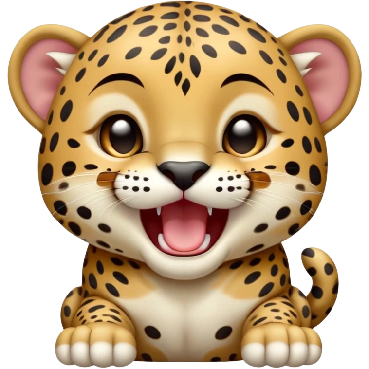 cinematic-realistic-yawning-baby jaguar-portrait-emoji,-head-tilted-slightly-with-a-dramatic,-wide-open-yawn,-showcasing-a-lithe,-graceful-build-with-distinctive-rosette-patterns-and-sleepy,-half-closed-eyes,-simplified-yet-irresistibly-adorable, realistic emoji