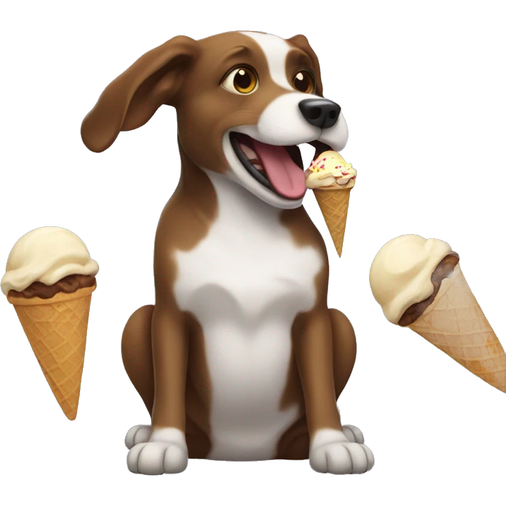  dog eating ice cream emoji