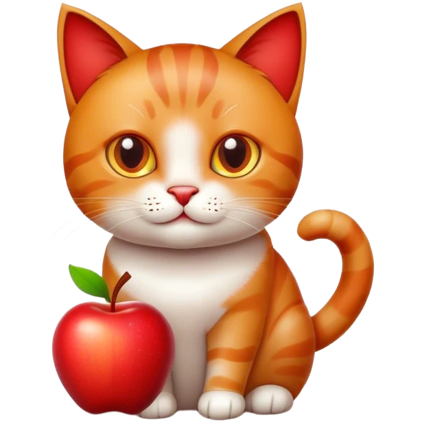 A cat with a apple emoji