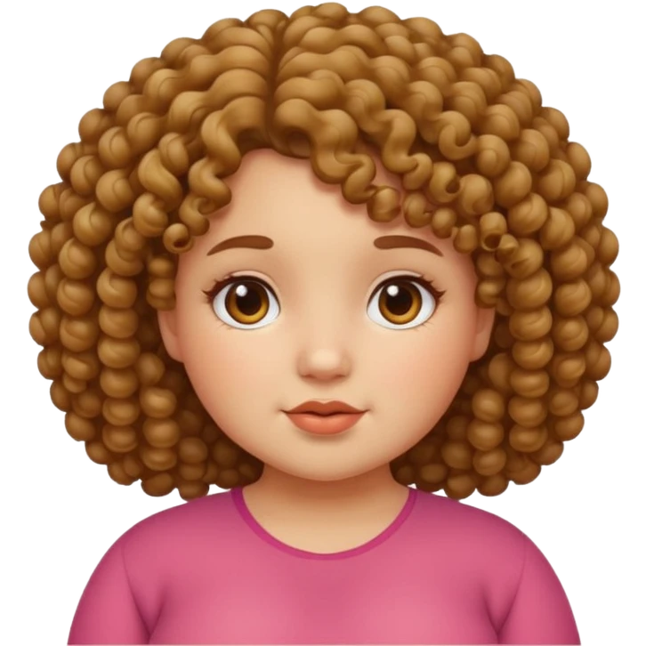 Fat curly head girl emoji